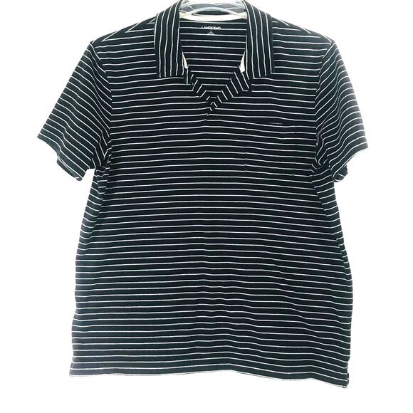 Land's End 100% Cotton Short Sleeve Polo Large - Picture 1 of 4
